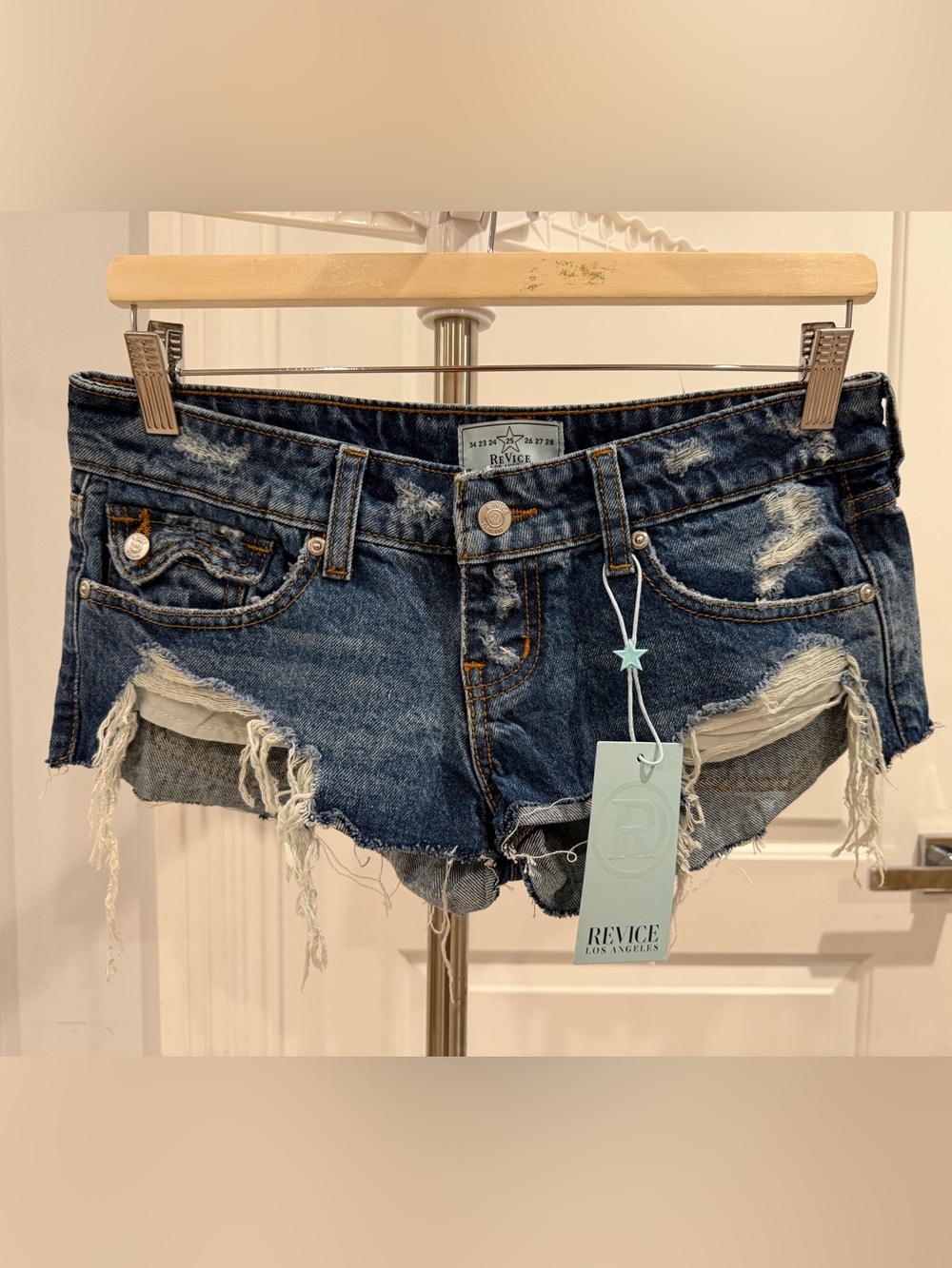 Revice Denim Micro Shorts 25 NWT